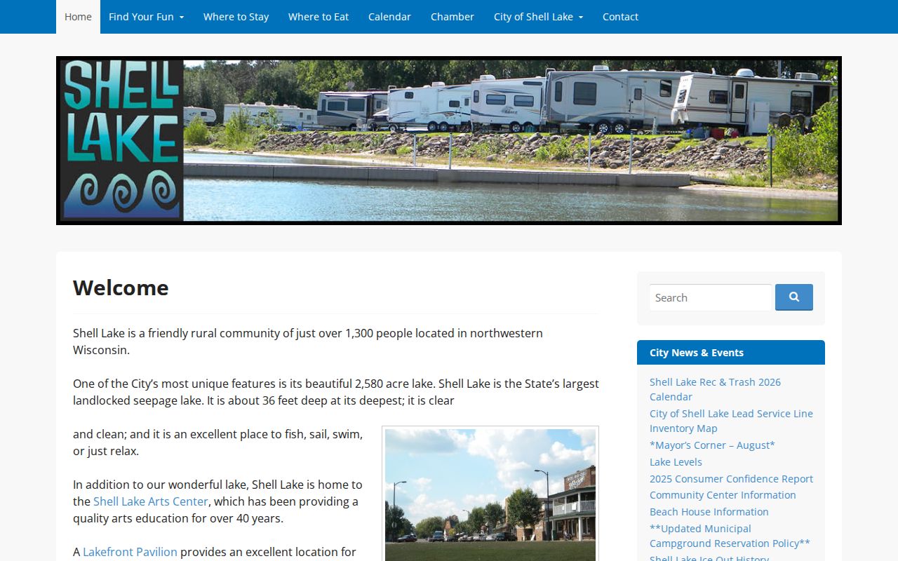 Shell Lake city government source for Washburn County criminal records
