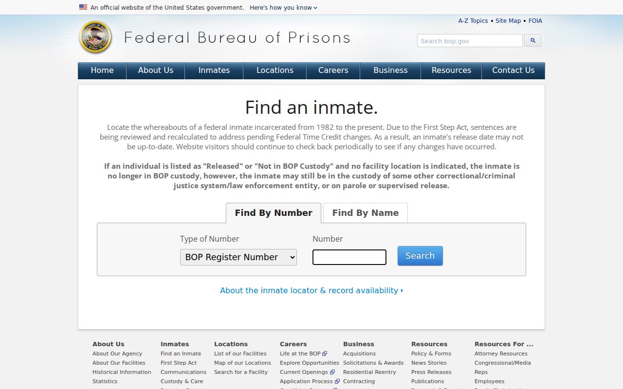 Federal inmate record lookup for Washburn County searches